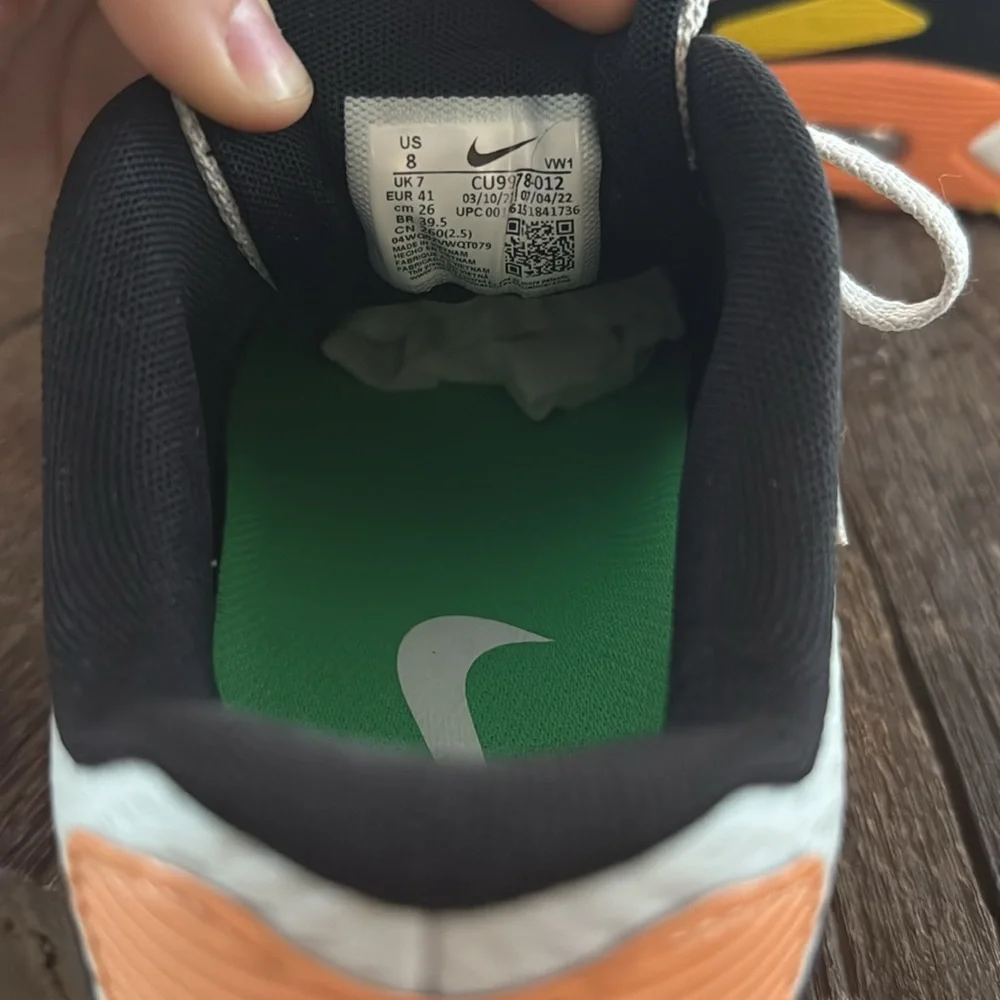 Nike Air Max 90 Orange Smoke Gray Golf Sneaker CU9978-012 - Picture 9 of 9